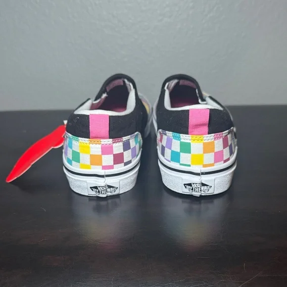 Vans Multicolored Girls Asher Checkerboard Slip On Sneaker Sneakers - Picture 4 of 7